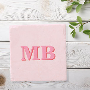 Minimalistiskt Modern Rosa Red Initial Monogram Stenunderlägg