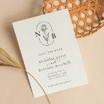 Minimalistiskt Modern Rustic Bröllop Monogram Spara Datumet<br><div class="desc">Minimalistisk Modern Rustic Bröllop Monogram-budget Spara datumet.</div>