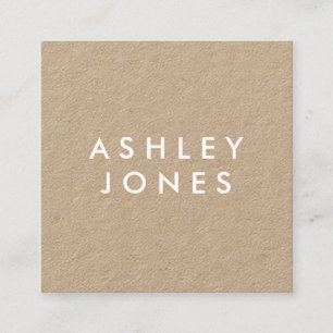Minimalistiskt Modern Rustic Kraft-Affärskort Fyrkantigt Visitkort