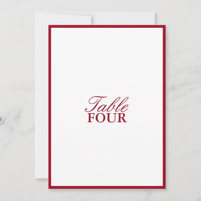 Minimalistiskt Modern Script Bröllop-Bordsnummer Inbjudningar (Framsida)