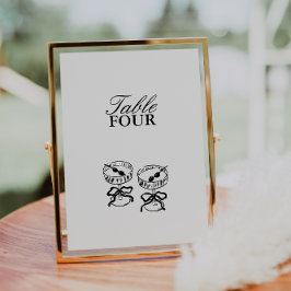 Minimalistiskt Modern Script Bröllop-Bordsnummer Inbjudningar