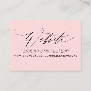 Minimalistiskt Modern Script Bröllop-webbplatskort Visitkort