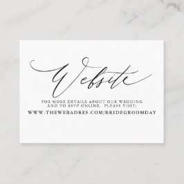 Minimalistiskt Modern Script Bröllop-webbplatskort Visitkort