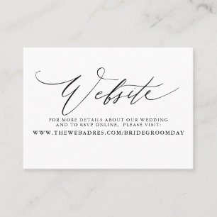 Minimalistiskt Modern Script Bröllop-webbplatskort Visitkort