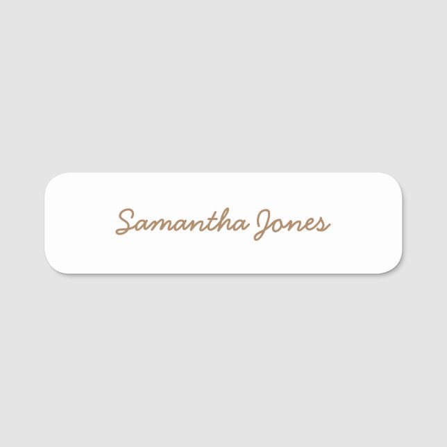 Minimalistiskt Modern Script Guld Simple Bröllop Namnbricka (Framsida)