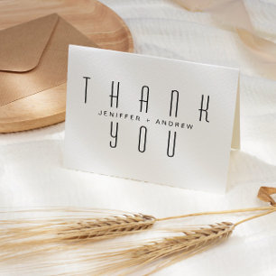 Minimalistiskt Modern Script Tack Photo Kort
