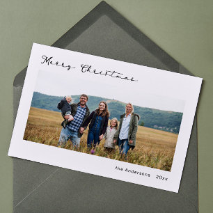 Minimalistiskt Modern Script-teckensnittskort i He Julkort