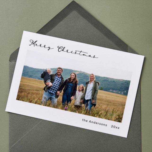 Minimalistiskt Modern Script-teckensnittskort i He Julkort (Skapare uppladdad)