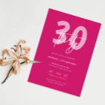 Minimalistiskt Modern Shock rosa 30års födelsedag  Inbjudningar<br><div class="desc">Denna minimalistiska typografi av 30års födelsedag är en perfekt för en modern födelsedagsfest. Den enkla designen har klassisk vit text i bakgrunden till shock rosa. Anpassade i alla färg. Behålla designen minimal och elegant, som den är, eller anpassa den genom att lägga till egna bilder och teckningar. Om du vill...</div>