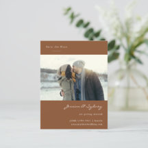 Minimalistiskt Modern Sienna Brown-foto sparar dat