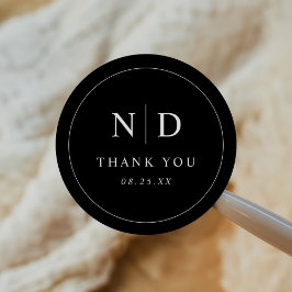 Minimalistiskt Modern Simple Bröllop Tack Runt Klistermärke