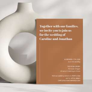 Minimalistiskt Modern Simple Bröllop Terracotta Inbjudningar