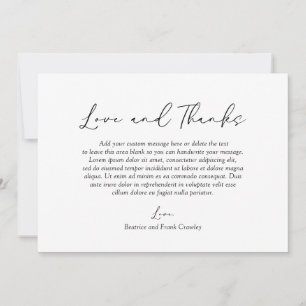 Minimalistiskt Modern Simple Forme Elegant bröllop Tack Kort