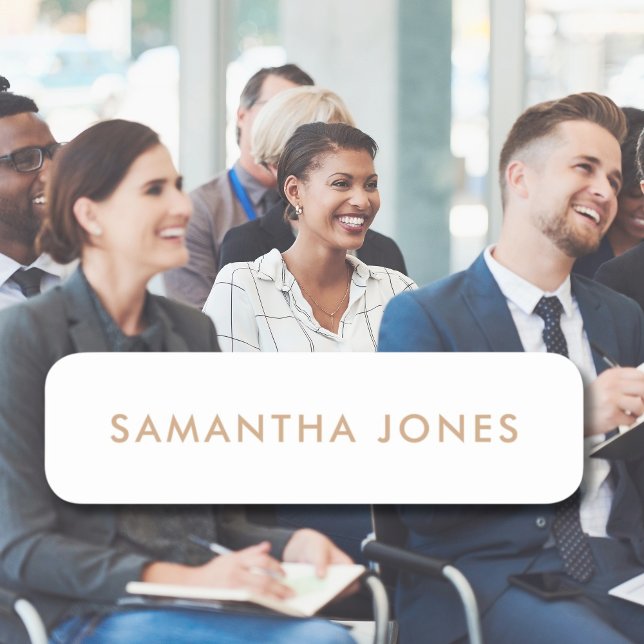 Minimalistiskt Modern Simple Namn bricka Namnbricka (Minimalist Modern Fun Stylish Simple Name Tag)