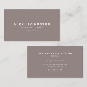 Minimalistiskt Modern Simple Typography Taupe Brow Visitkort