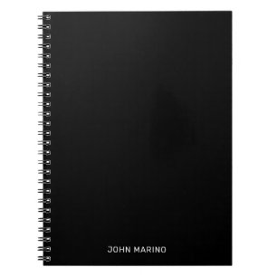 Minimalistiskt Modern Solid Black Anteckningsbok