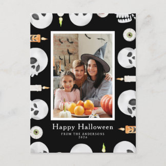 Minimalistiskt Modern Spooky Happy halloween 1-fot Helg Vykort