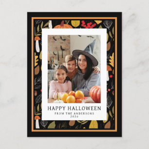 Minimalistiskt Modern Spooky Happy halloween 1-fot Helg Vykort