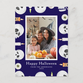 Minimalistiskt Modern Spooky Happy halloween 1-fot Helg Vykort