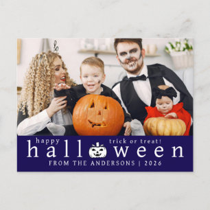 Minimalistiskt Modern Spooky Happy halloween 1-fot Helg Vykort