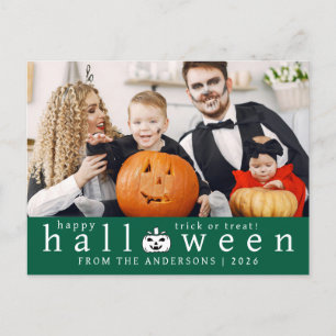 Minimalistiskt Modern Spooky Happy halloween 1-fot Helg Vykort