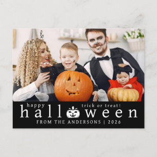 Minimalistiskt Modern Spooky Happy halloween 1-fot Helg Vykort