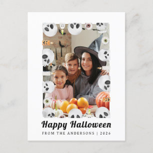 Minimalistiskt Modern Spooky Happy halloween 1-fot Helg Vykort