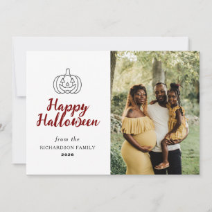 Minimalistiskt Modern Spooky Happy halloween 1-fot Julkort