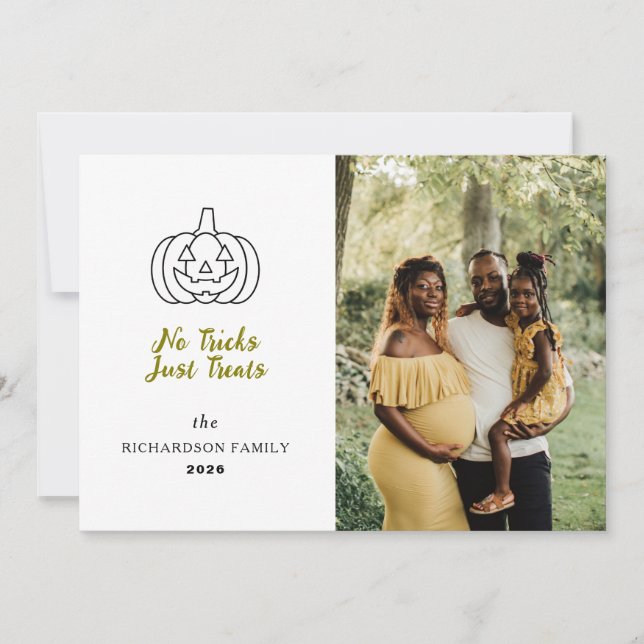 Minimalistiskt Modern Spooky Happy halloween 1-fot Julkort (Framsida)