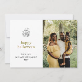 Minimalistiskt Modern Spooky Happy halloween 1-fot Julkort