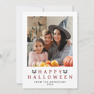 Minimalistiskt Modern Spooky Happy halloween 1-fot Julkort
