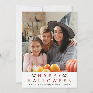 Minimalistiskt Modern Spooky Happy halloween 1-fot Julkort