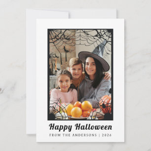Minimalistiskt Modern Spooky Happy halloween 1-fot Julkort