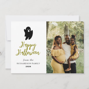 Minimalistiskt Modern Spooky Happy halloween 1-fot Julkort