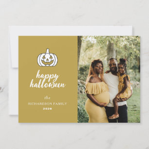 Minimalistiskt Modern Spooky Happy halloween 1-fot Julkort