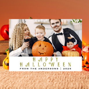 Minimalistiskt Modern Spooky Happy halloween 1-fot Julkort