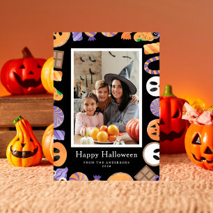 Minimalistiskt Modern Spooky Happy halloween 1-fot Julkort