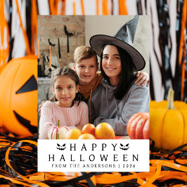 Minimalistiskt Modern Spooky Happy halloween 1-fot Julkort