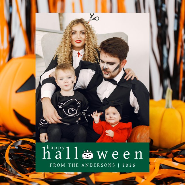 Minimalistiskt Modern Spooky Happy halloween 1-fot Julkort (Skapare uppladdad)