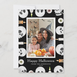 Minimalistiskt Modern Spooky Happy halloween 1-fot Julkort