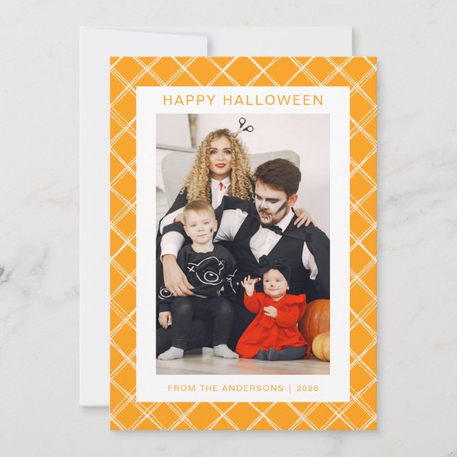 Minimalistiskt Modern Spooky Happy halloween 1-fot Julkort (Framsida)