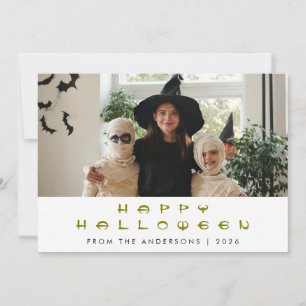 Minimalistiskt Modern Spooky Happy halloween 1-fot Julkort