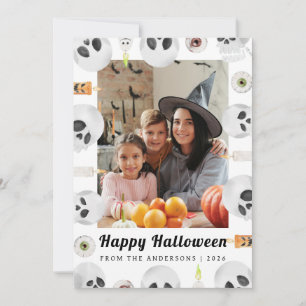Minimalistiskt Modern Spooky Happy halloween 1-fot Julkort