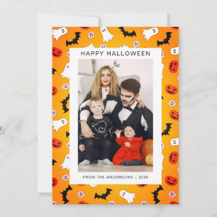 Minimalistiskt Modern Spooky Happy halloween 1-fot Julkort