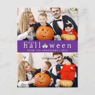Minimalistiskt Modern Spooky Happy halloween 2-fot Helg Vykort