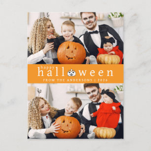 Minimalistiskt Modern Spooky Happy halloween 2-fot Helg Vykort