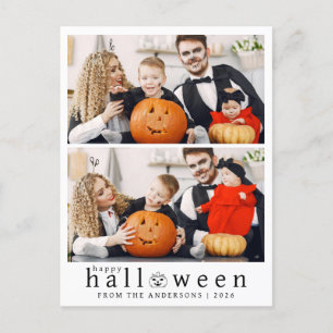 Minimalistiskt Modern Spooky Happy halloween 2-fot Helg Vykort