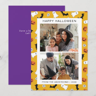 Minimalistiskt Modern Spooky Happy halloween 2-fot Julkort