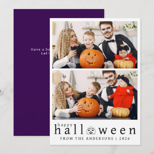 Minimalistiskt Modern Spooky Happy halloween 2-fot Julkort