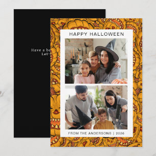 Minimalistiskt Modern Spooky Happy halloween 2-fot Julkort